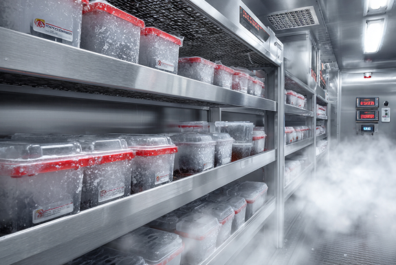 Склад с биоматериалами животных для перевозки. Biocard - перевозки ветеринарных грузов с температурным режимом по РФ, миру. 